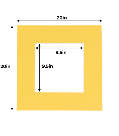 Chamois Yellow Precut Acid-Free Matboard Set with Clear Bag & Backing