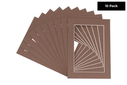 Pack of 10 Chocolate Brown Precut Acid-Free Matboards