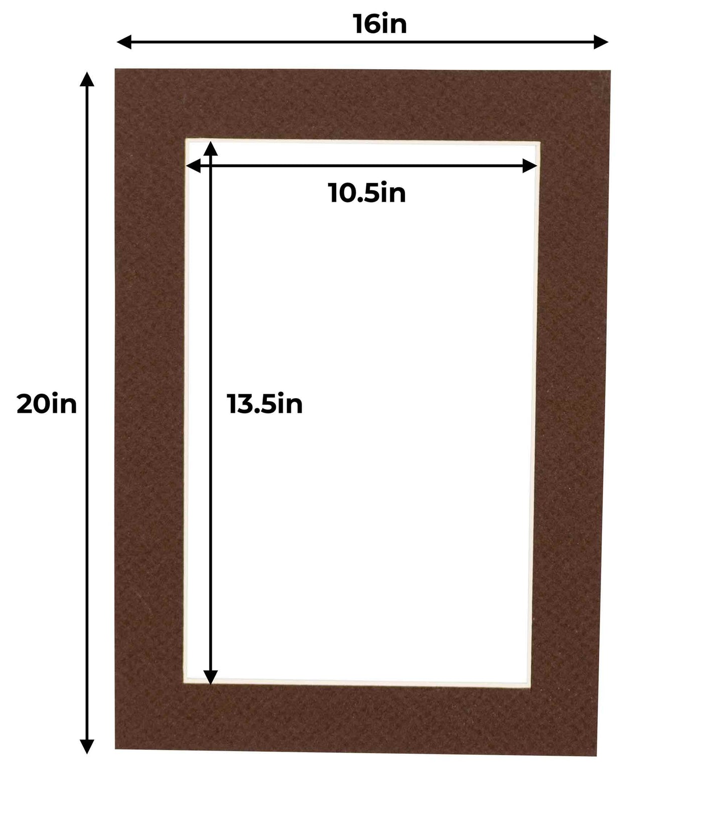 Pack of 10 Chocolate Brown Precut Acid-Free Matboard Set with Clear Bags & Backings