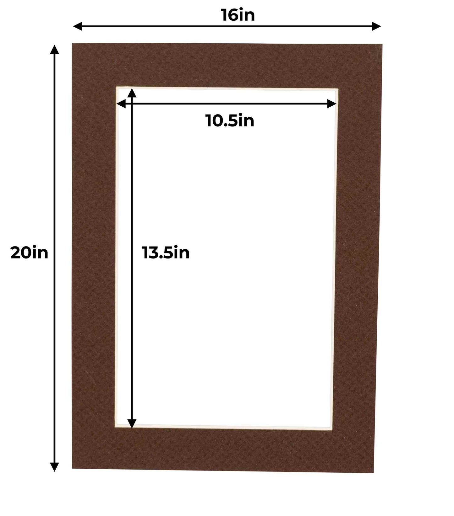 Pack of 10 Chocolate Brown Precut Acid-Free Matboards