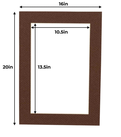 Pack of 10 Chocolate Brown Precut Acid-Free Matboards