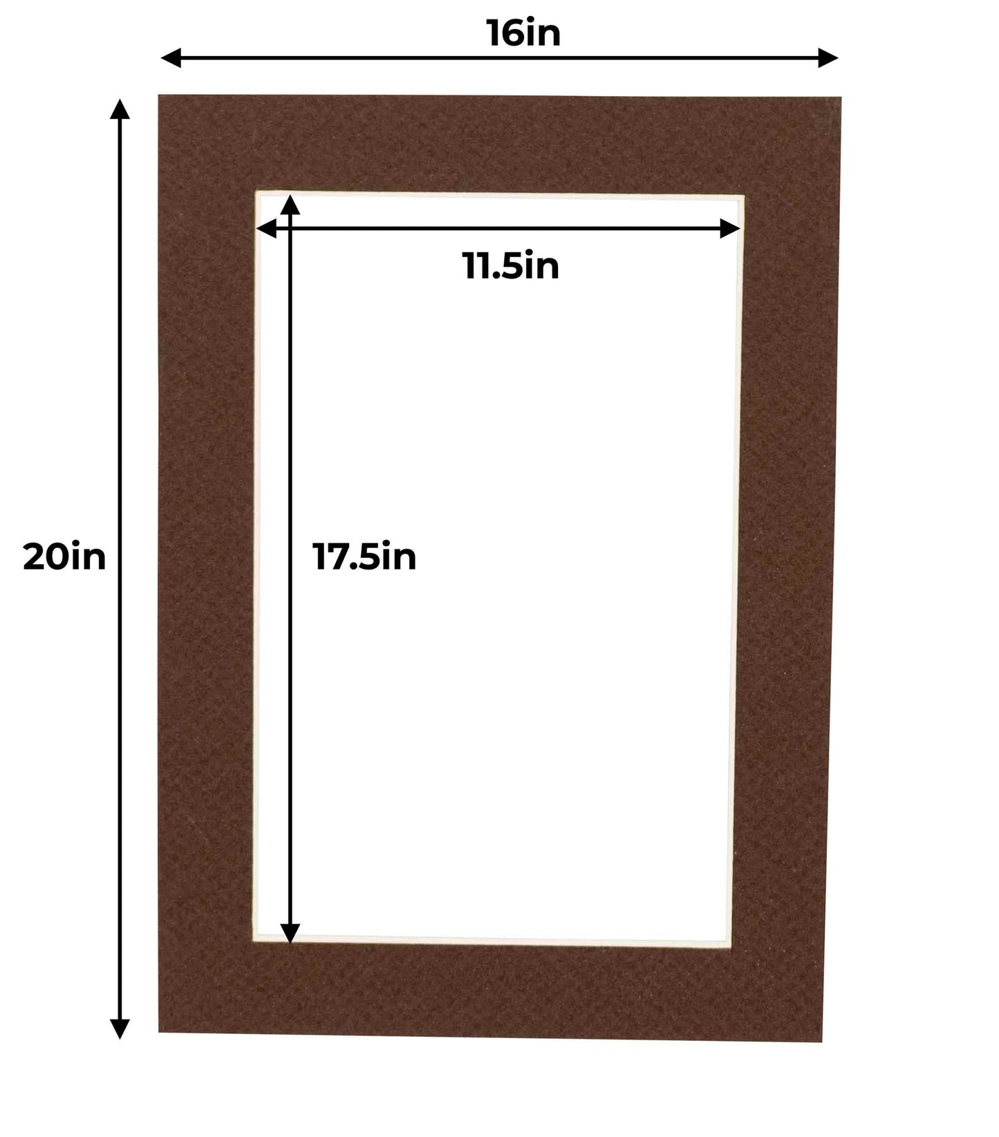 Pack of 10 Chocolate Brown Precut Acid-Free Matboards