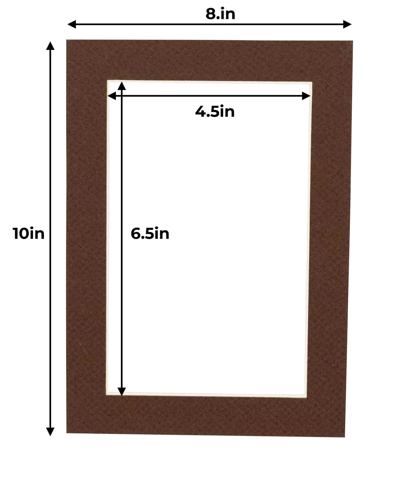 Pack of 25 Chocolate Brown Precut Acid-Free Matboard Set with Clear Bags & Backings