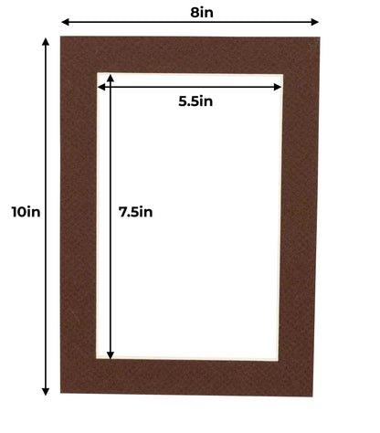 Pack of 10 Chocolate Brown Precut Acid-Free Matboards