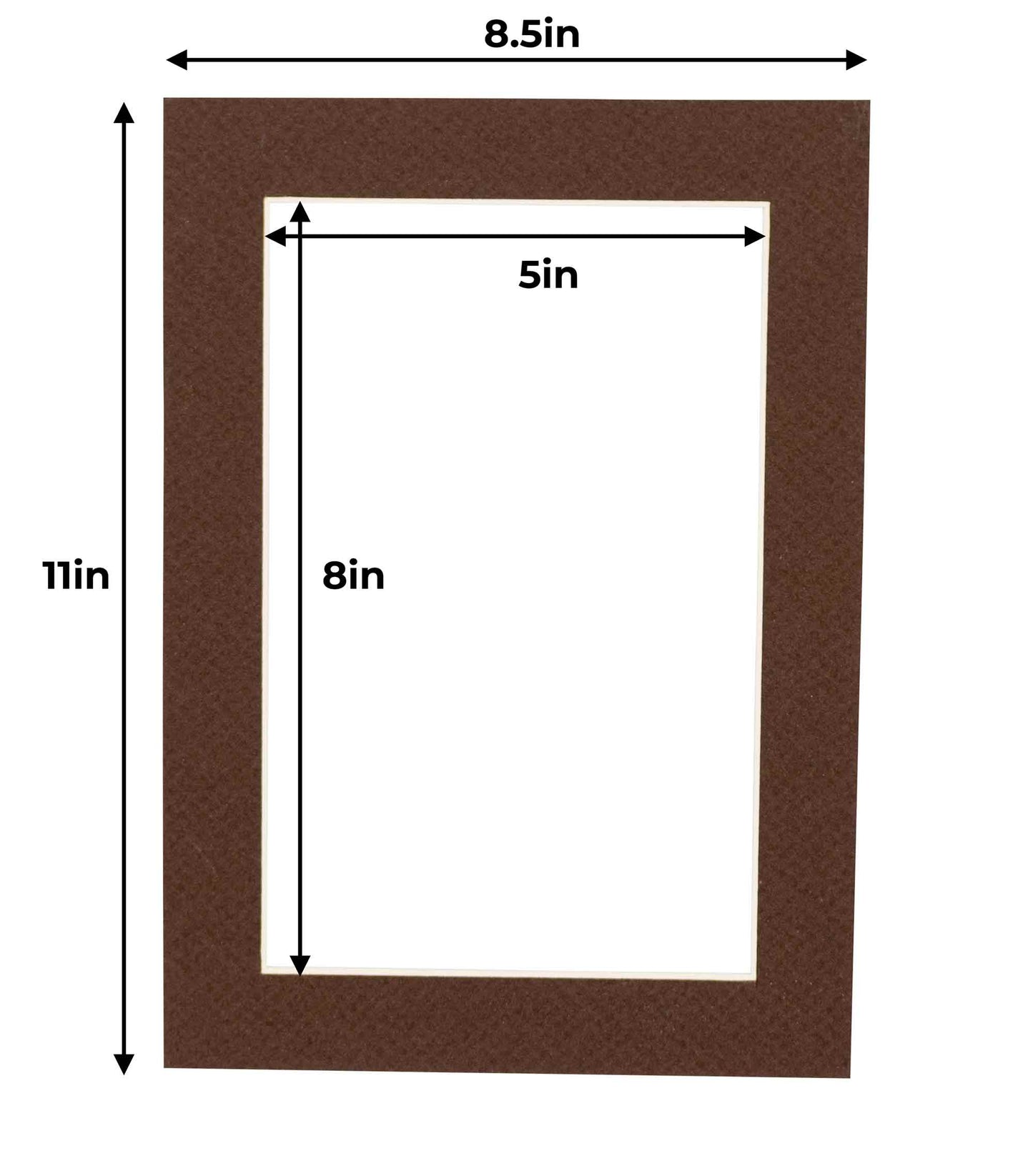 Pack of 10 Chocolate Brown Precut Acid-Free Matboards