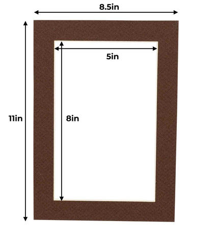 Pack of 10 Chocolate Brown Precut Acid-Free Matboards