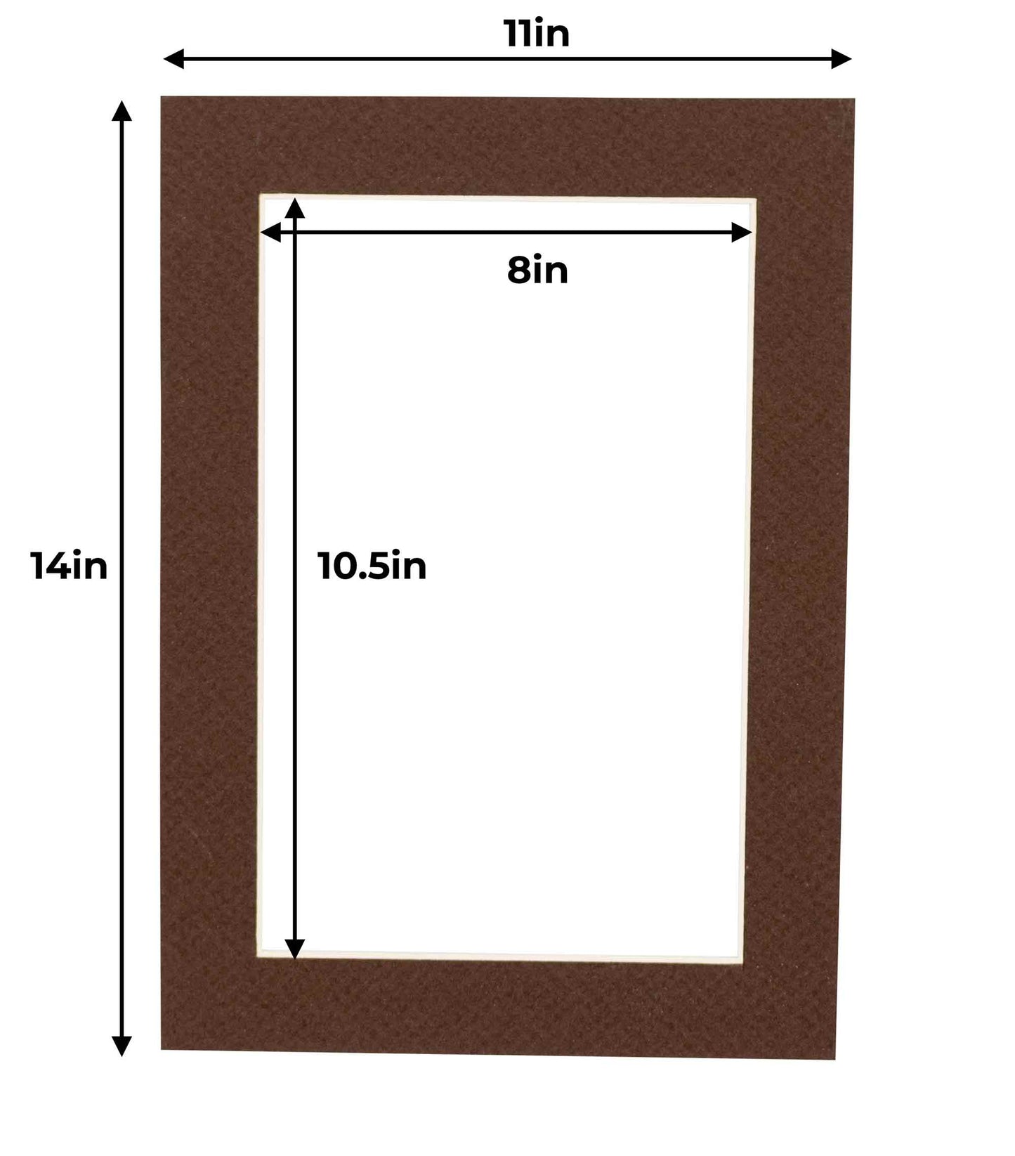 Pack of 10 Chocolate Brown Precut Acid-Free Matboards