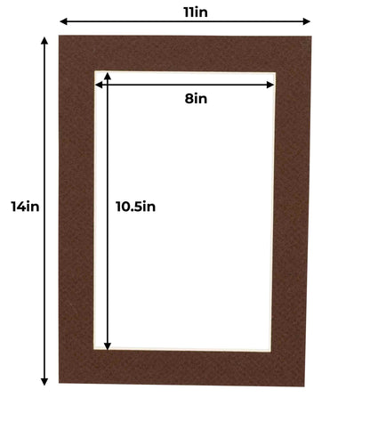 Pack of 10 Chocolate Brown Precut Acid-Free Matboards