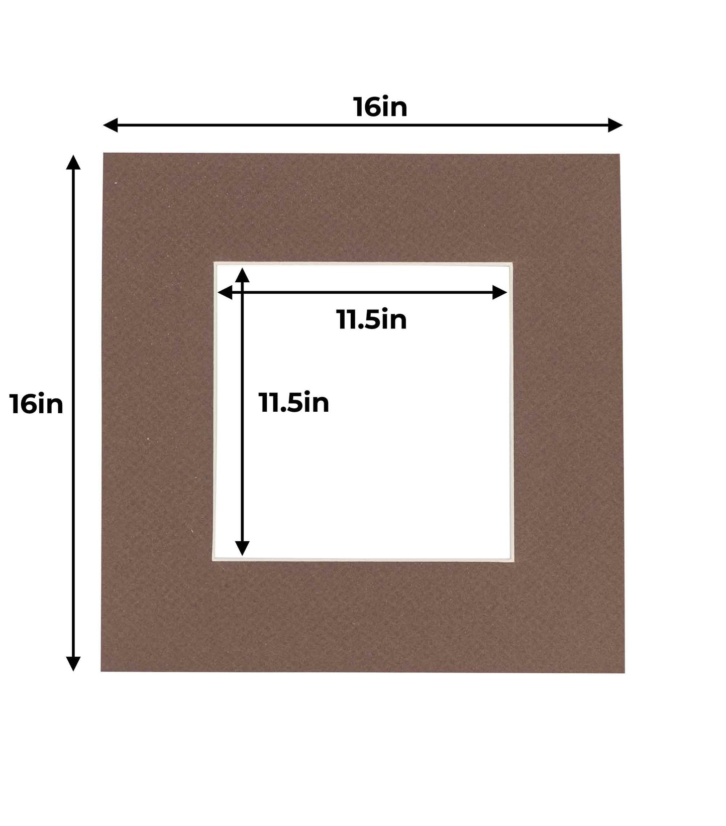 Pack of 10 Chocolate Brown Precut Acid-Free Matboard Set with Clear Bags & Backings