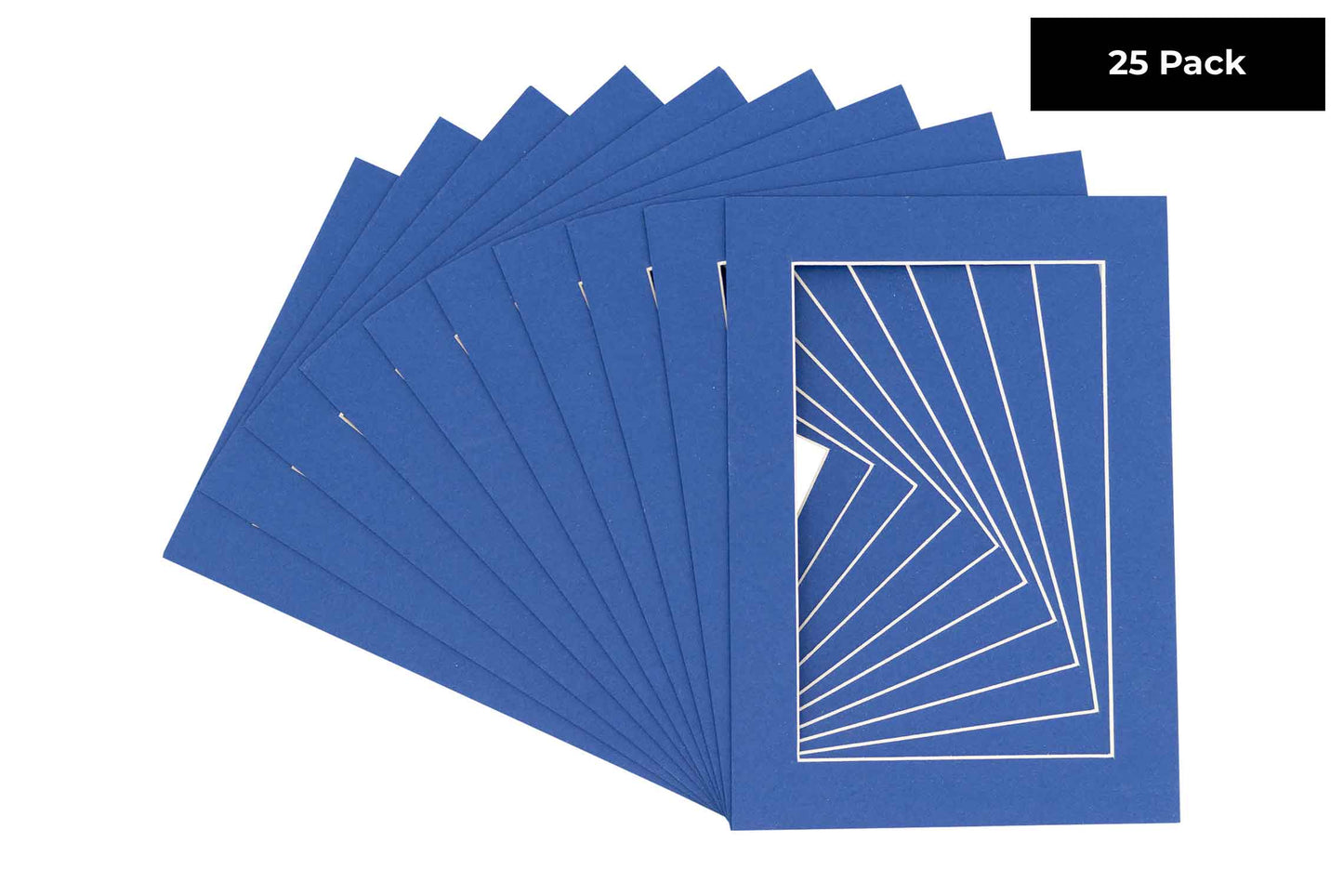 Pack of 25 Bottle Blue Precut Acid-Free Matboards