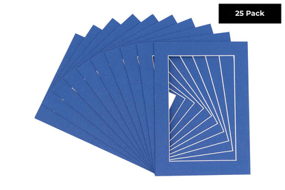 Pack of 25 Bottle Blue Precut Acid-Free Matboards