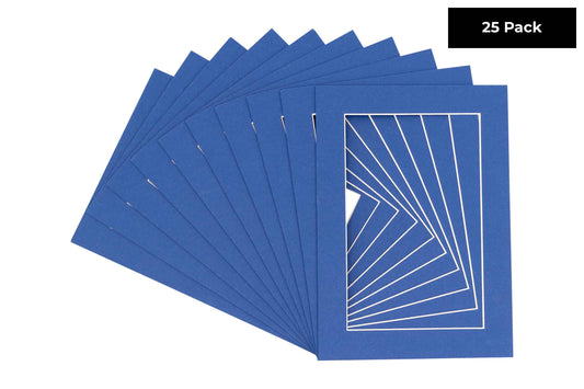 Pack of 25 Bottle Blue Precut Acid-Free Matboards