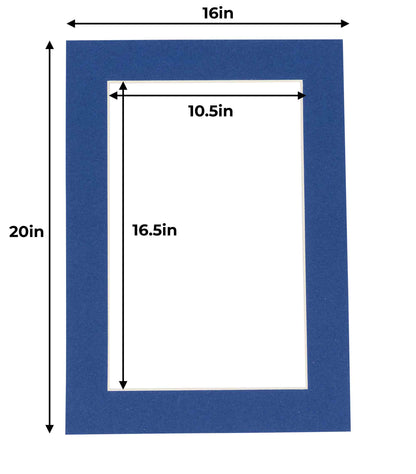 Bottle Blue Precut Acid-Free Matboard Set with Clear Bag & Backing