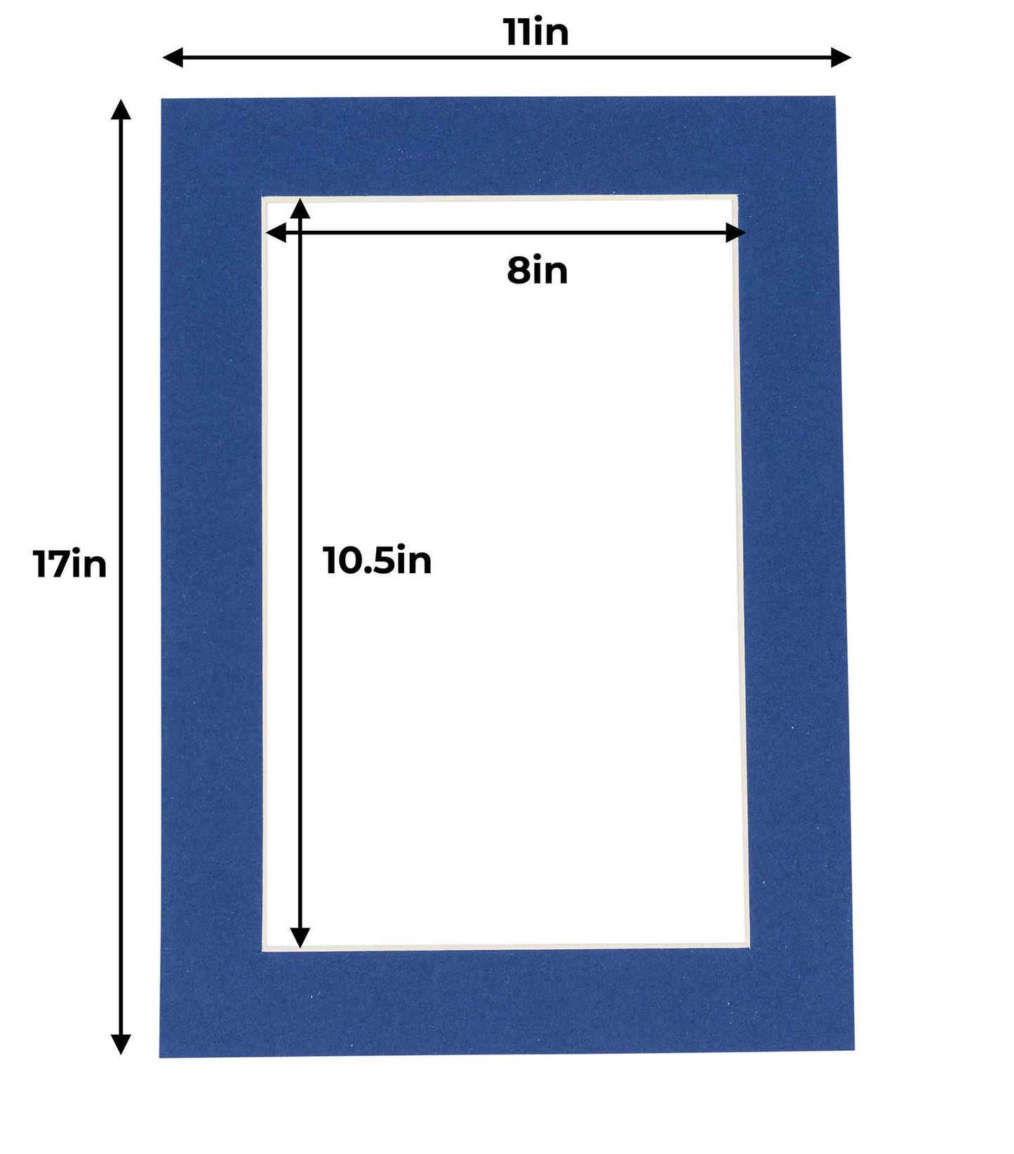 Pack of 25 Bottle Blue Precut Acid-Free Matboard Set with Clear Bags & Backings