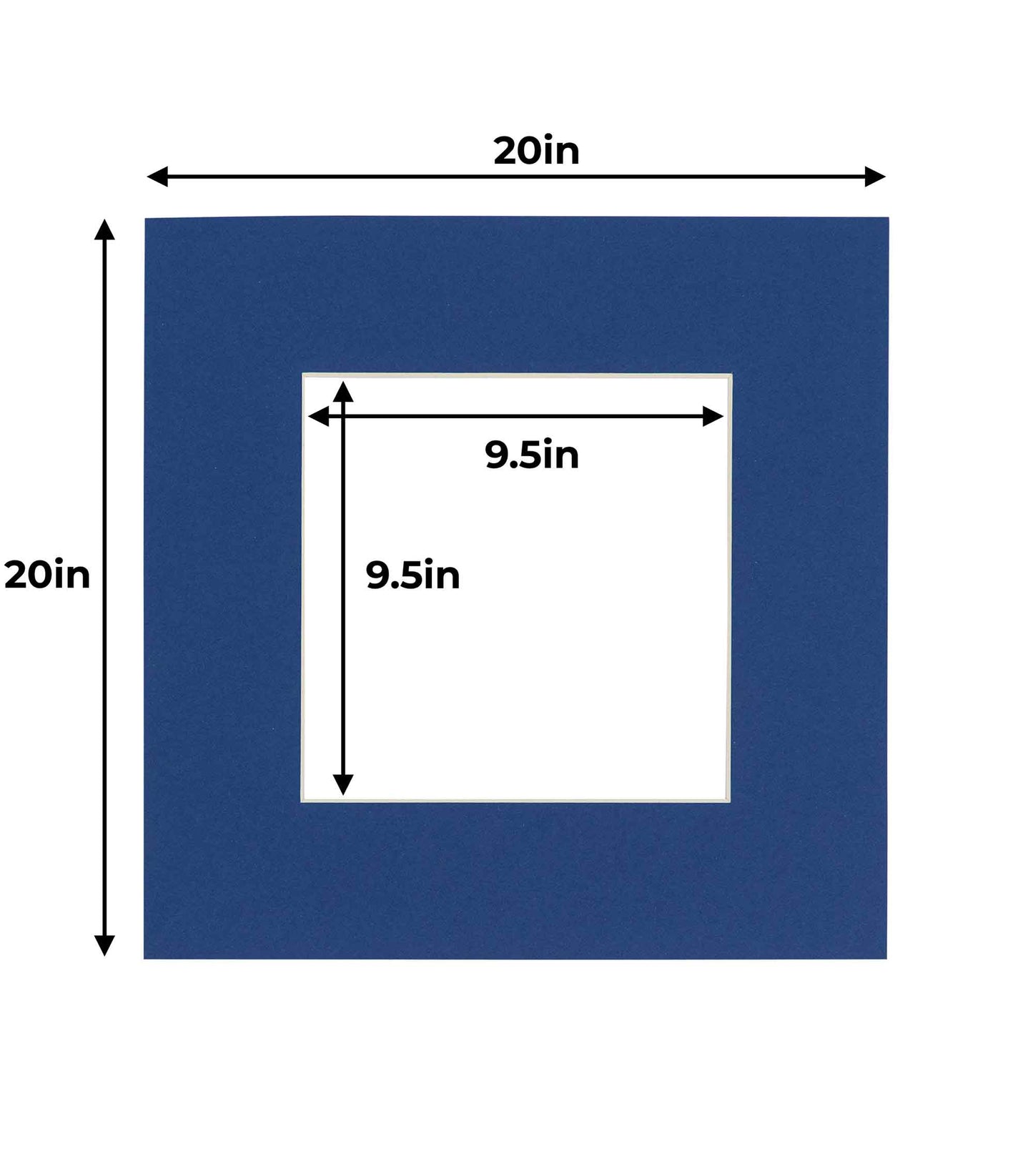 Pack of 25 Bottle Blue Precut Acid-Free Matboard Set with Clear Bags & Backings