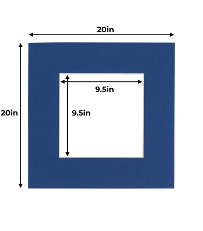 Pack of 25 Bottle Blue Precut Acid-Free Matboard Set with Clear Bags & Backings