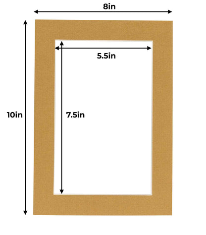 Pack of 10 Rattan Beige Precut Acid-Free Matboards