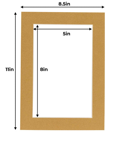 Pack of 10 Rattan Beige Precut Acid-Free Matboards