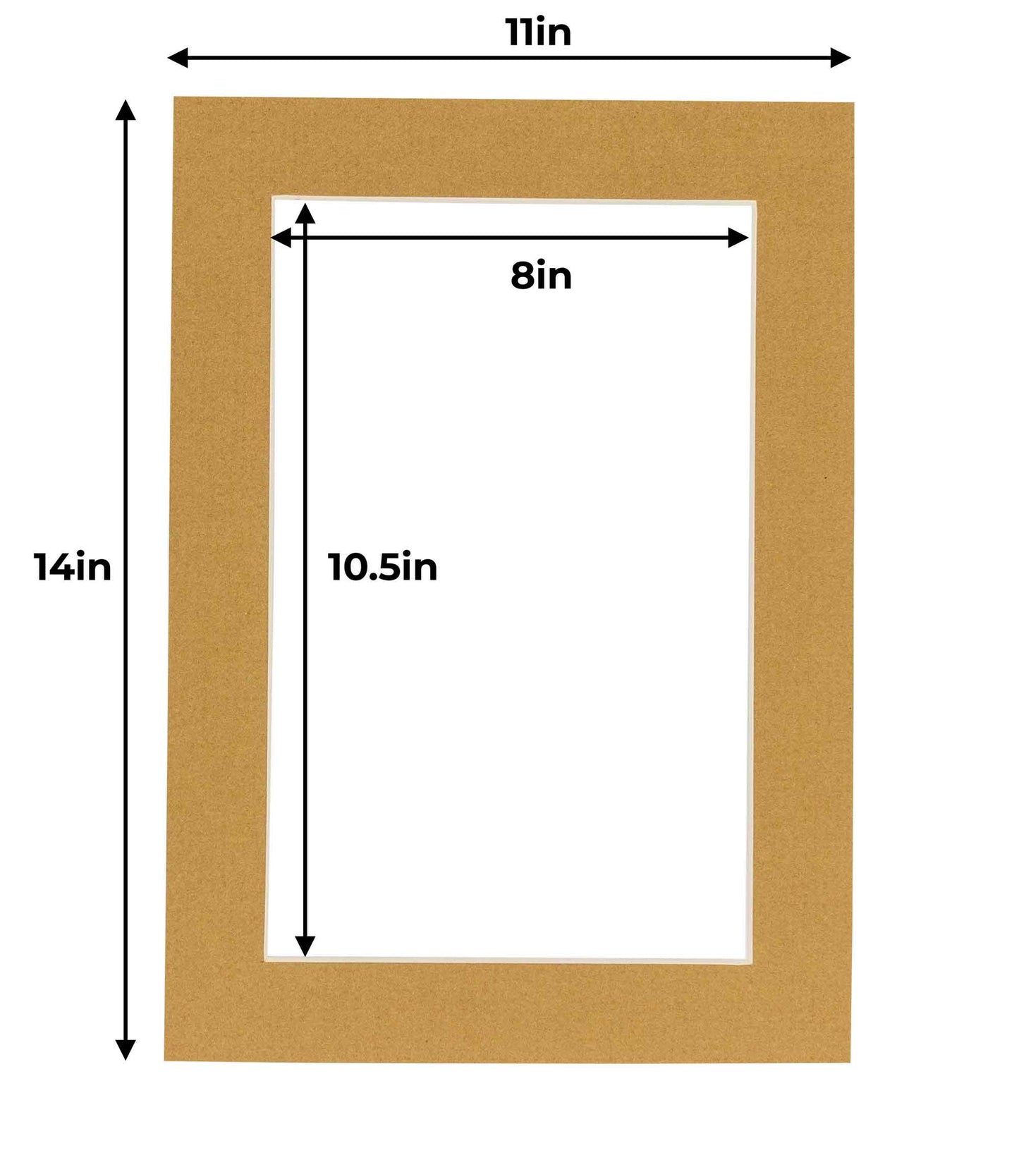 Pack of 25 Rattan Beige Precut Acid-Free Matboard Set with Clear Bags & Backings
