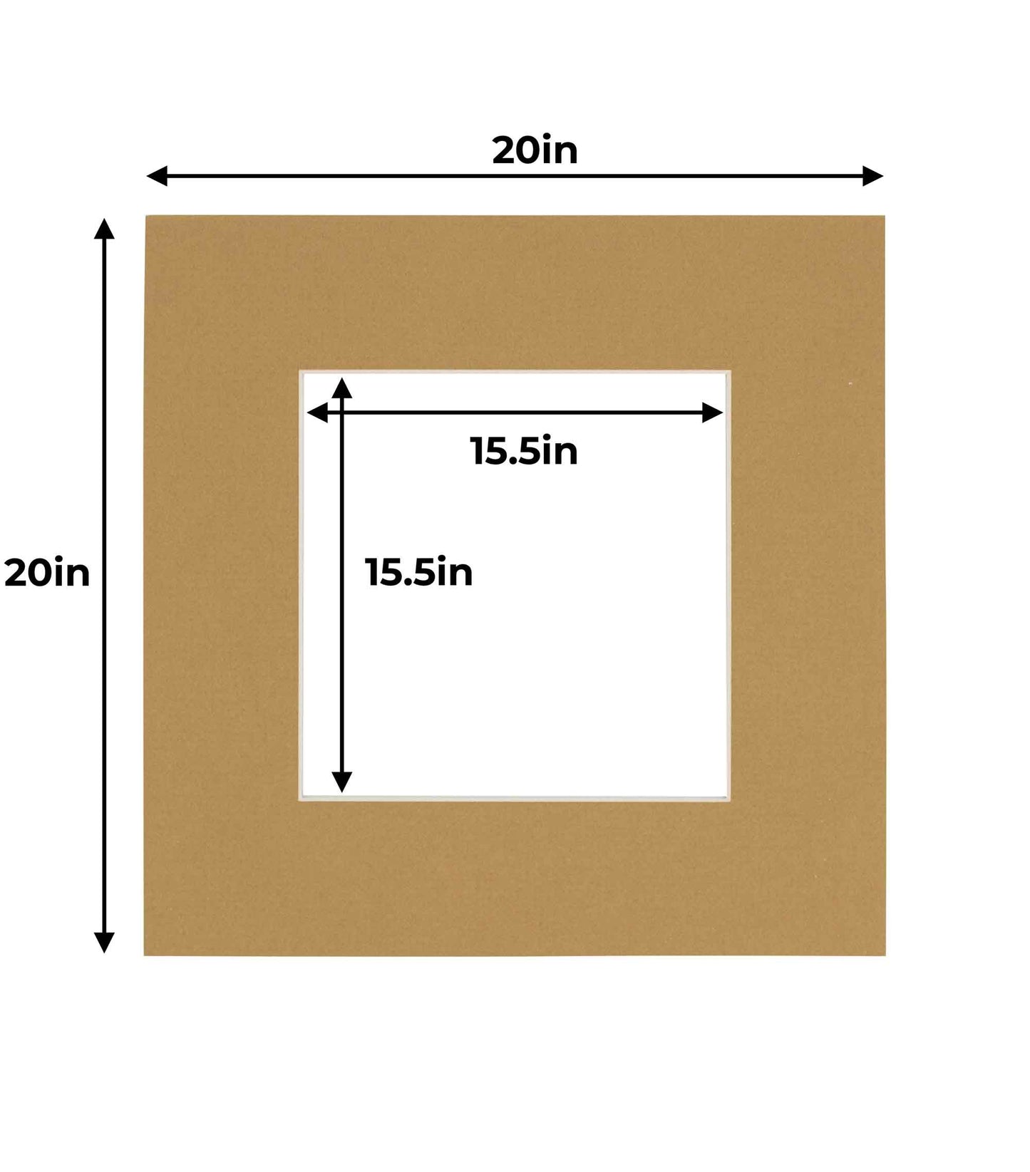 Pack of 10 Rattan Beige Precut Acid-Free Matboard Set with Clear Bags & Backings