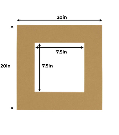Pack of 10 Rattan Beige Precut Acid-Free Matboard Set with Clear Bags & Backings