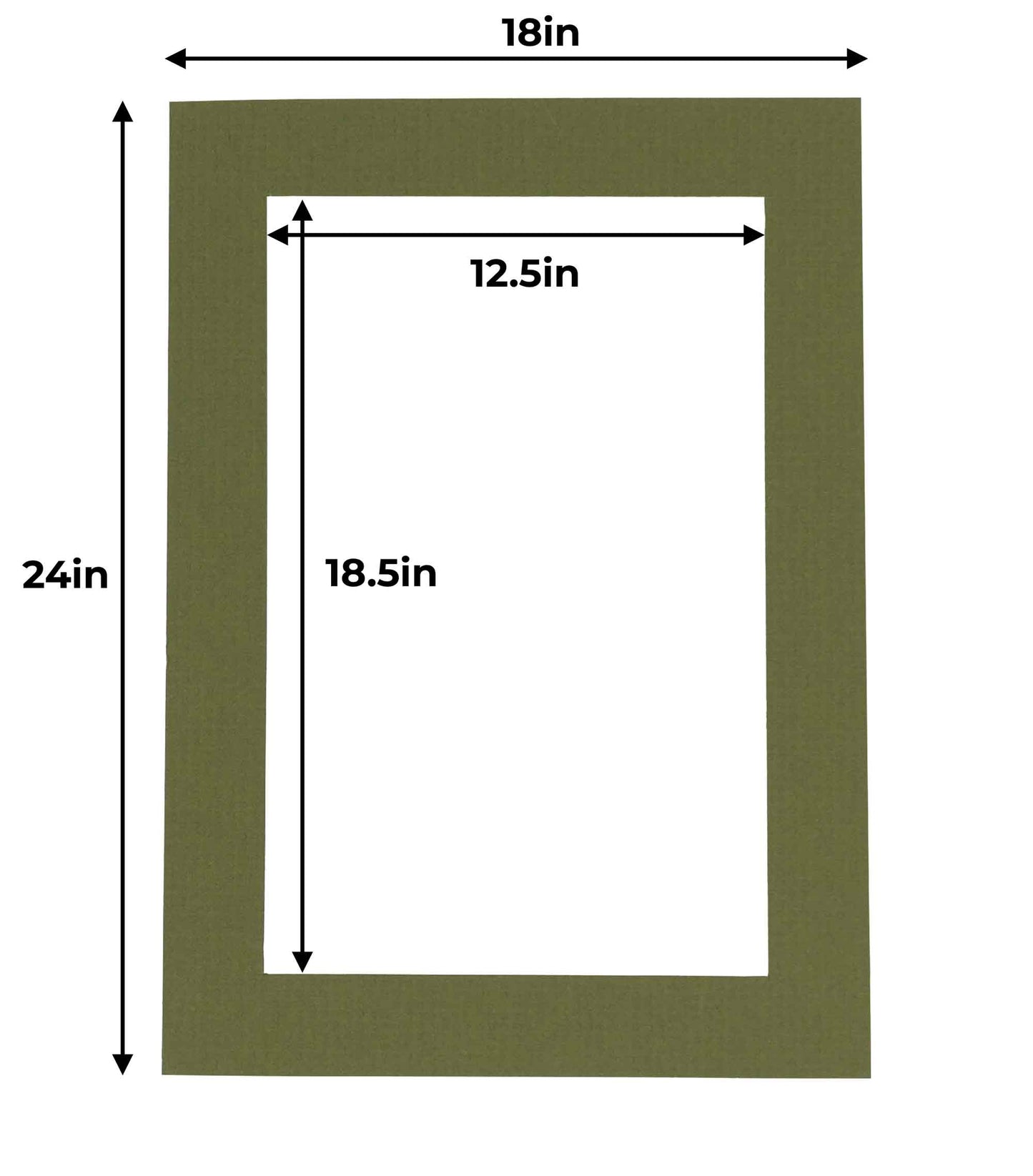 Pack of 10 Dill Green Precut Acid-Free Matboards