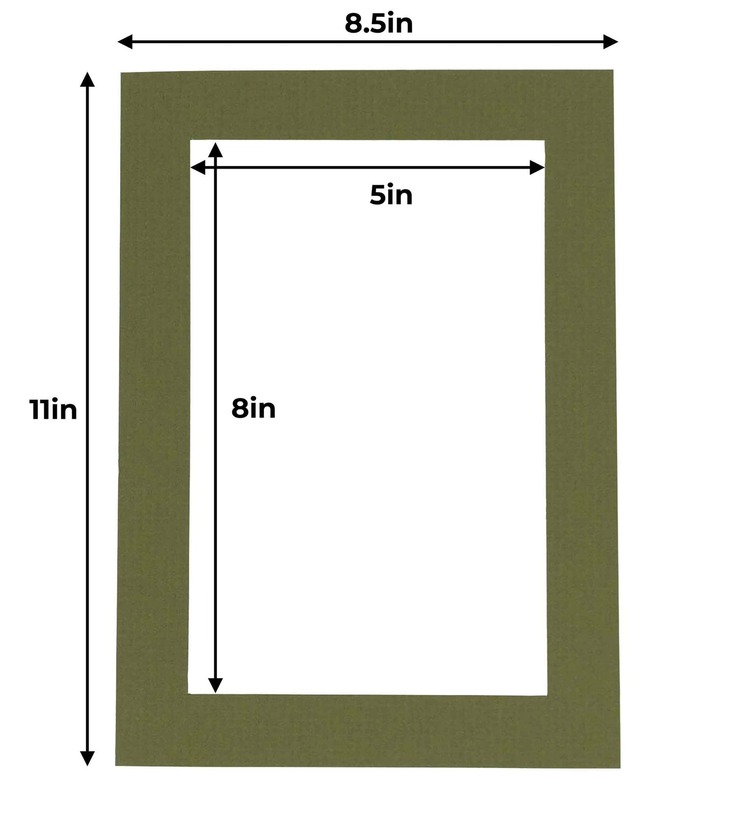Pack of 10 Dill Green Precut Acid-Free Matboards