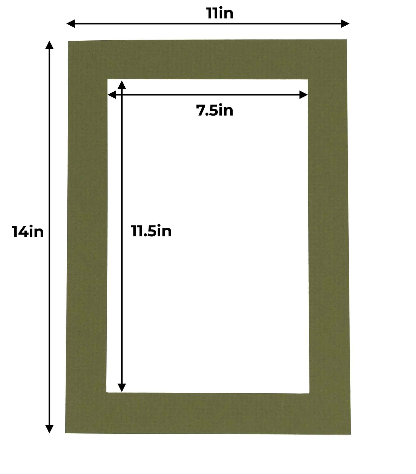 Pack of 10 Dill Green Precut Acid-Free Matboards