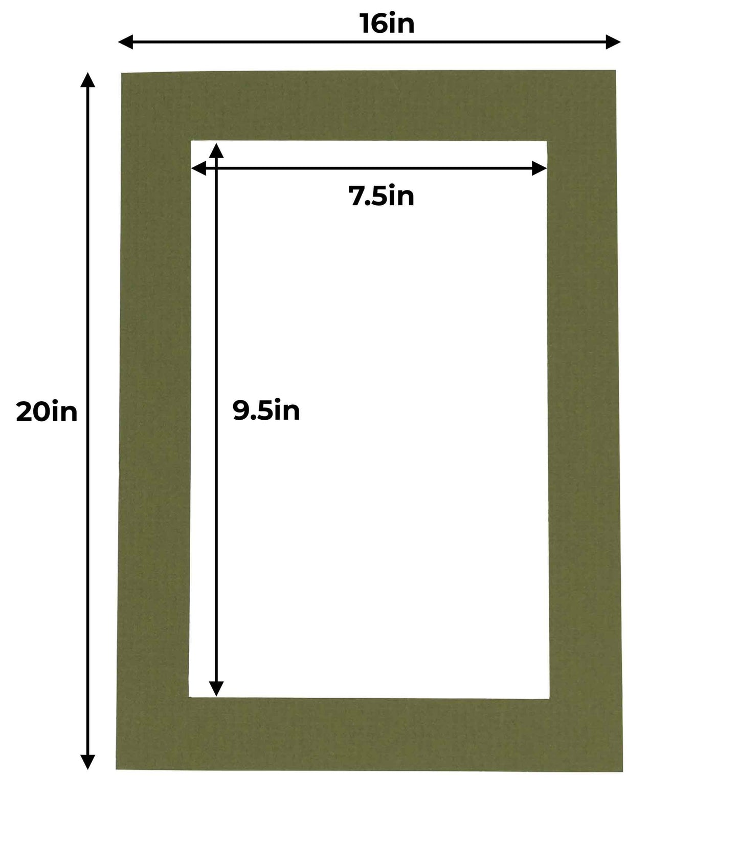Pack of 10 Dill Green Precut Acid-Free Matboard Set with Clear Bags & Backings