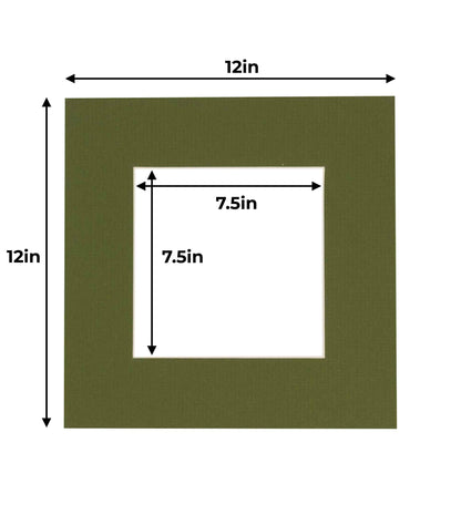 Pack of 25 Dill Green Precut Acid-Free Matboard Set with Clear Bags & Backings