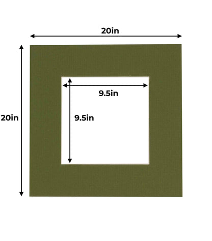 Pack of 10 Dill Green Precut Acid-Free Matboards
