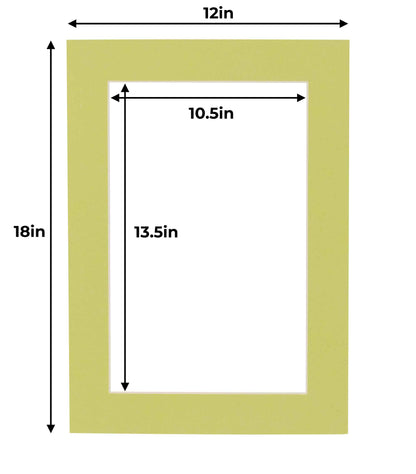 Pack of 10 Pistachio Green Precut Acid-Free Matboards