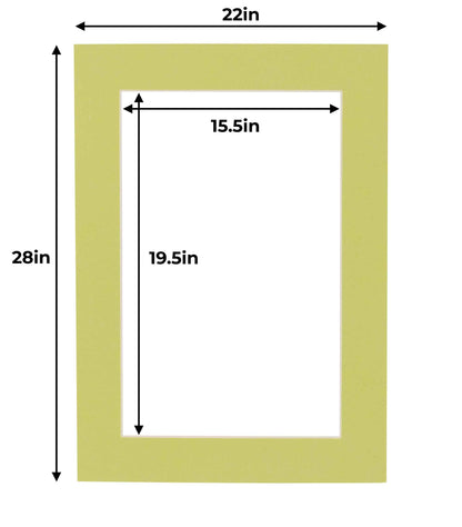 Pack of 10 Pistachio Green Precut Acid-Free Matboards