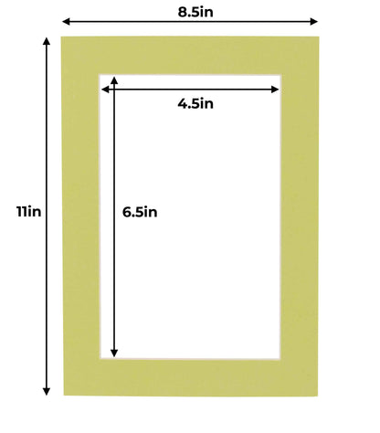 Pack of 10 Pistachio Green Precut Acid-Free Matboards