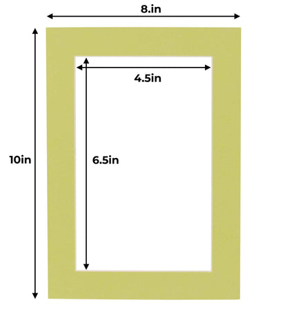 Pack of 10 Pistachio Green Precut Acid-Free Matboards