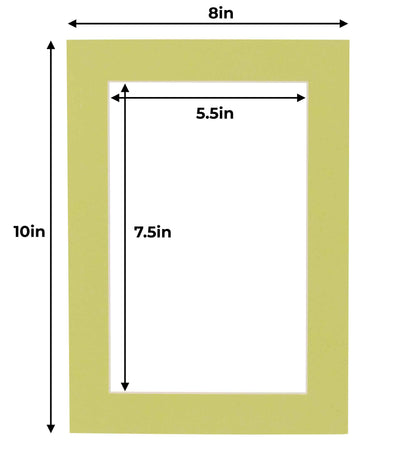 Pack of 10 Pistachio Green Precut Acid-Free Matboards