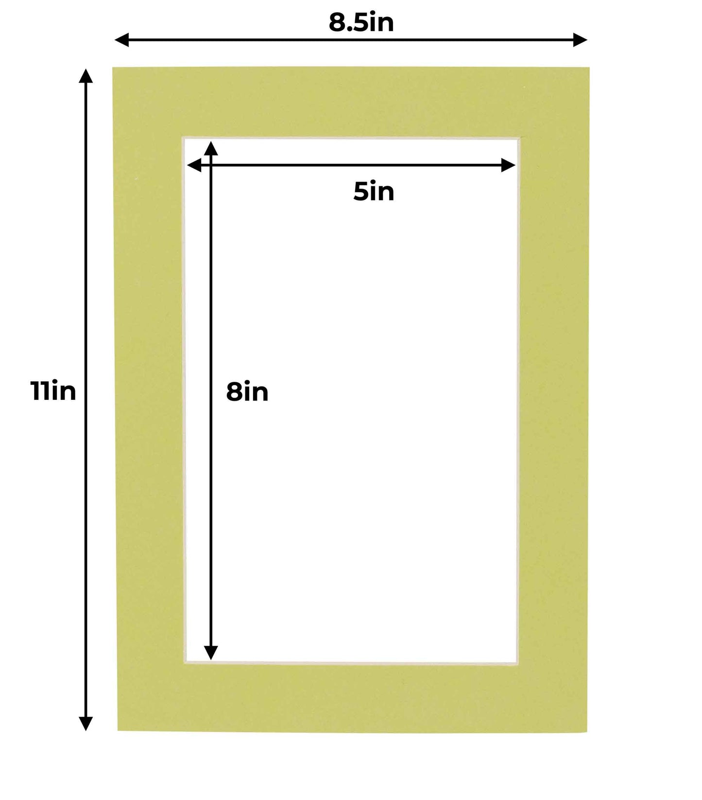 Pack of 10 Pistachio Green Precut Acid-Free Matboards