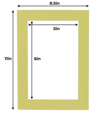 Pack of 10 Pistachio Green Precut Acid-Free Matboards