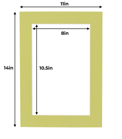 Pack of 10 Pistachio Green Precut Acid-Free Matboards