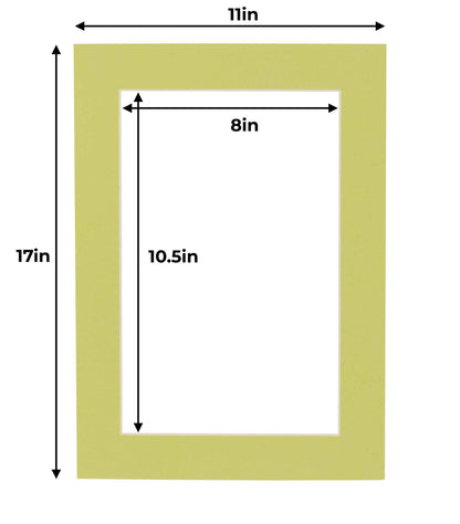Pack of 10 Pistachio Green Precut Acid-Free Matboards