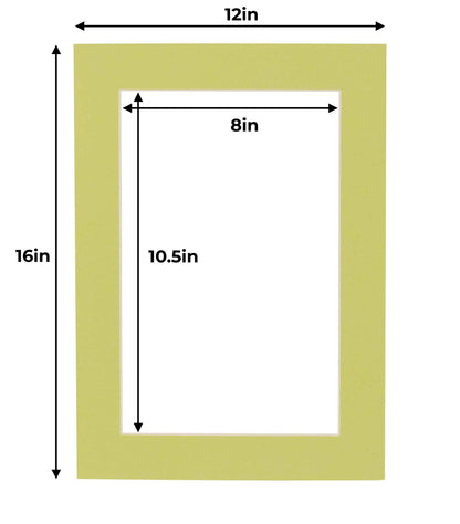 Pack of 10 Pistachio Green Precut Acid-Free Matboards