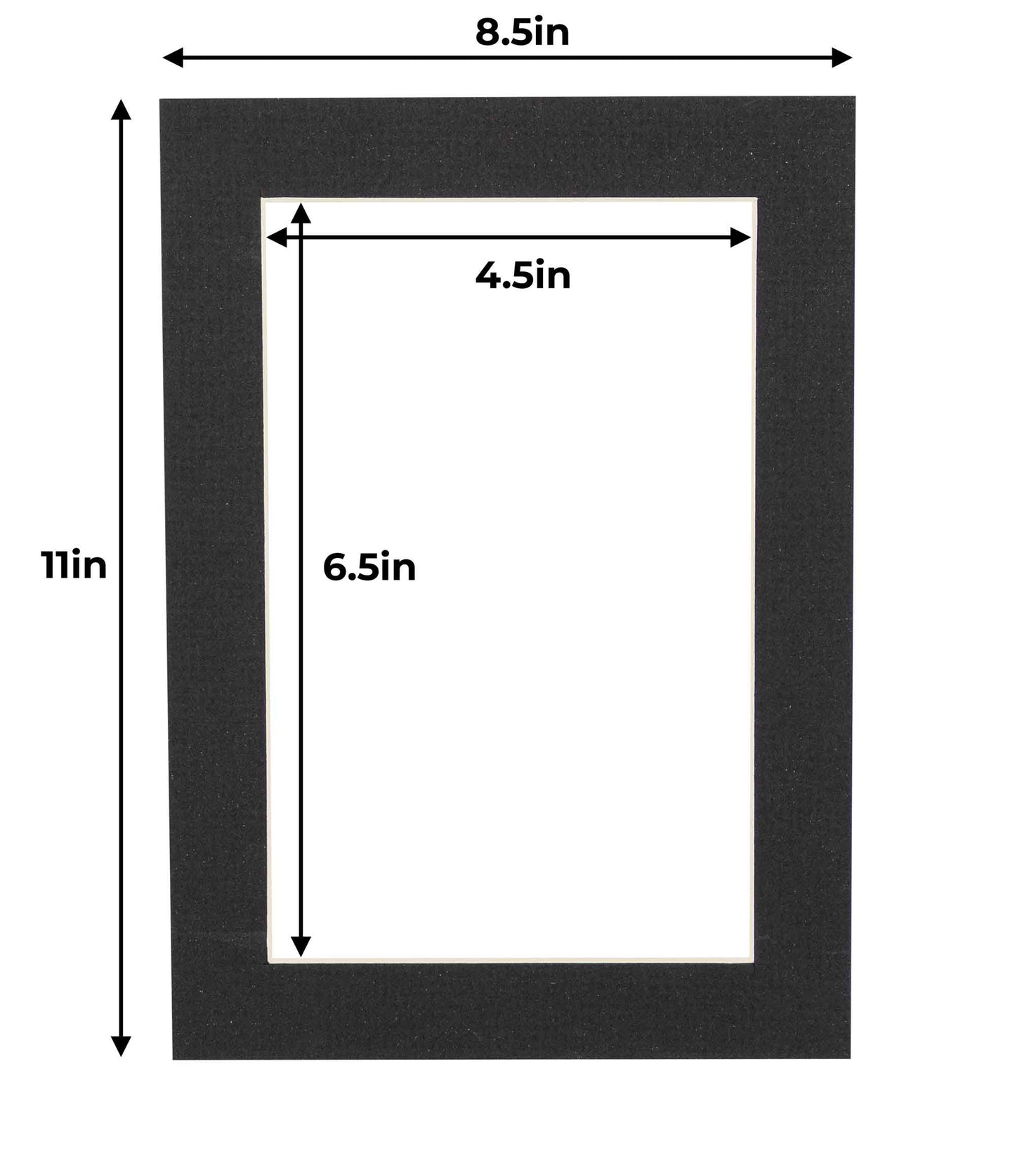 Textured Black Precut Acid-Free Matboard Set with Clear Bag & Backing