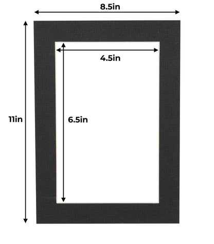 Textured Black Precut Acid-Free Matboard Set with Clear Bag & Backing