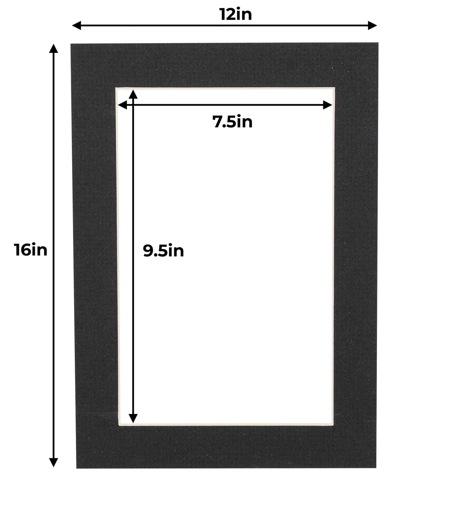 Textured Black Precut Acid-Free Matboard Set with Clear Bag & Backing