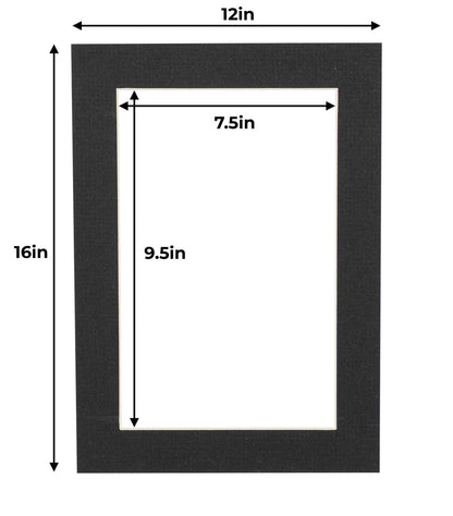 Textured Black Precut Acid-Free Matboard Set with Clear Bag & Backing