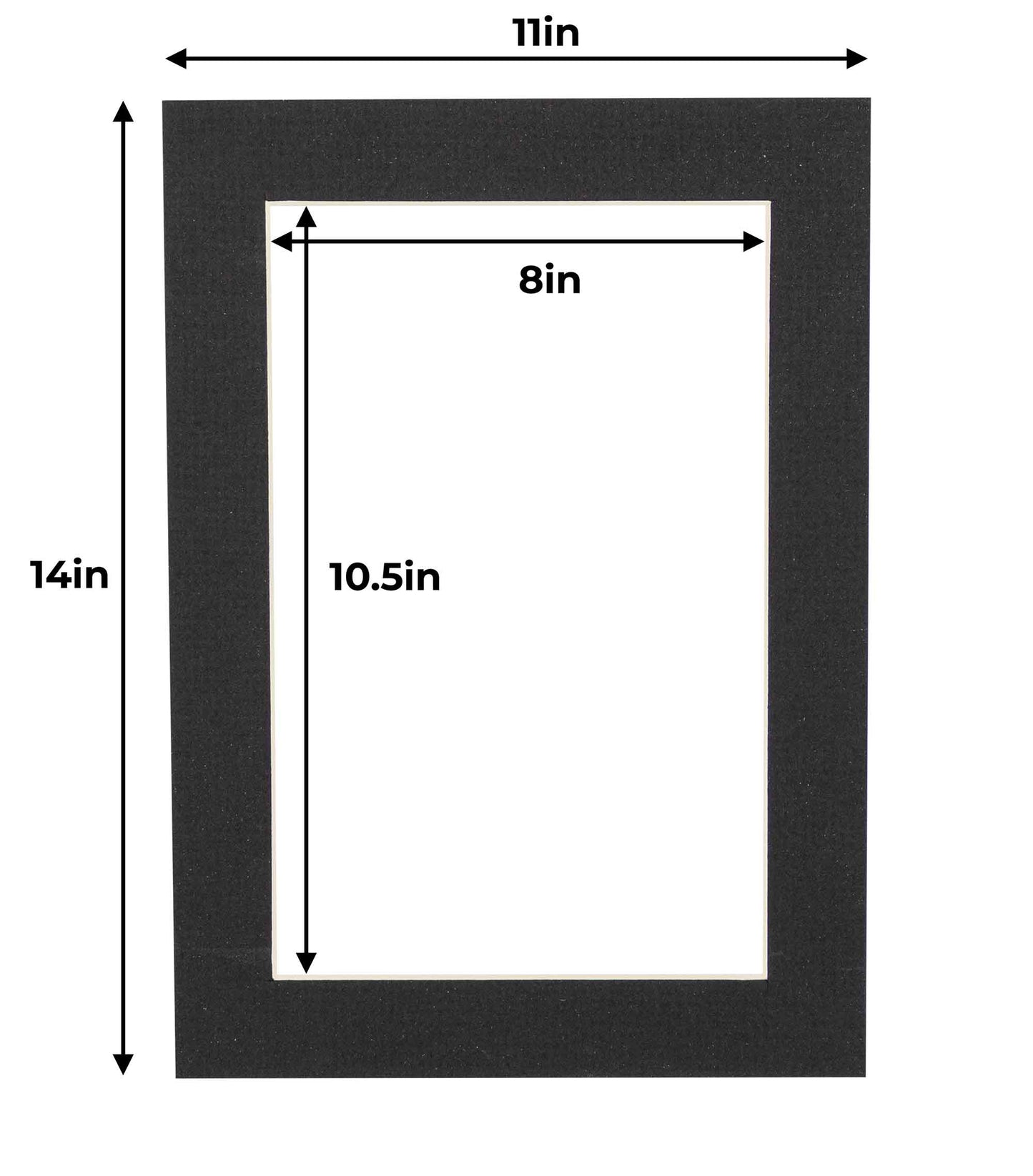 Textured Black Precut Acid-Free Matboard Set with Clear Bag & Backing