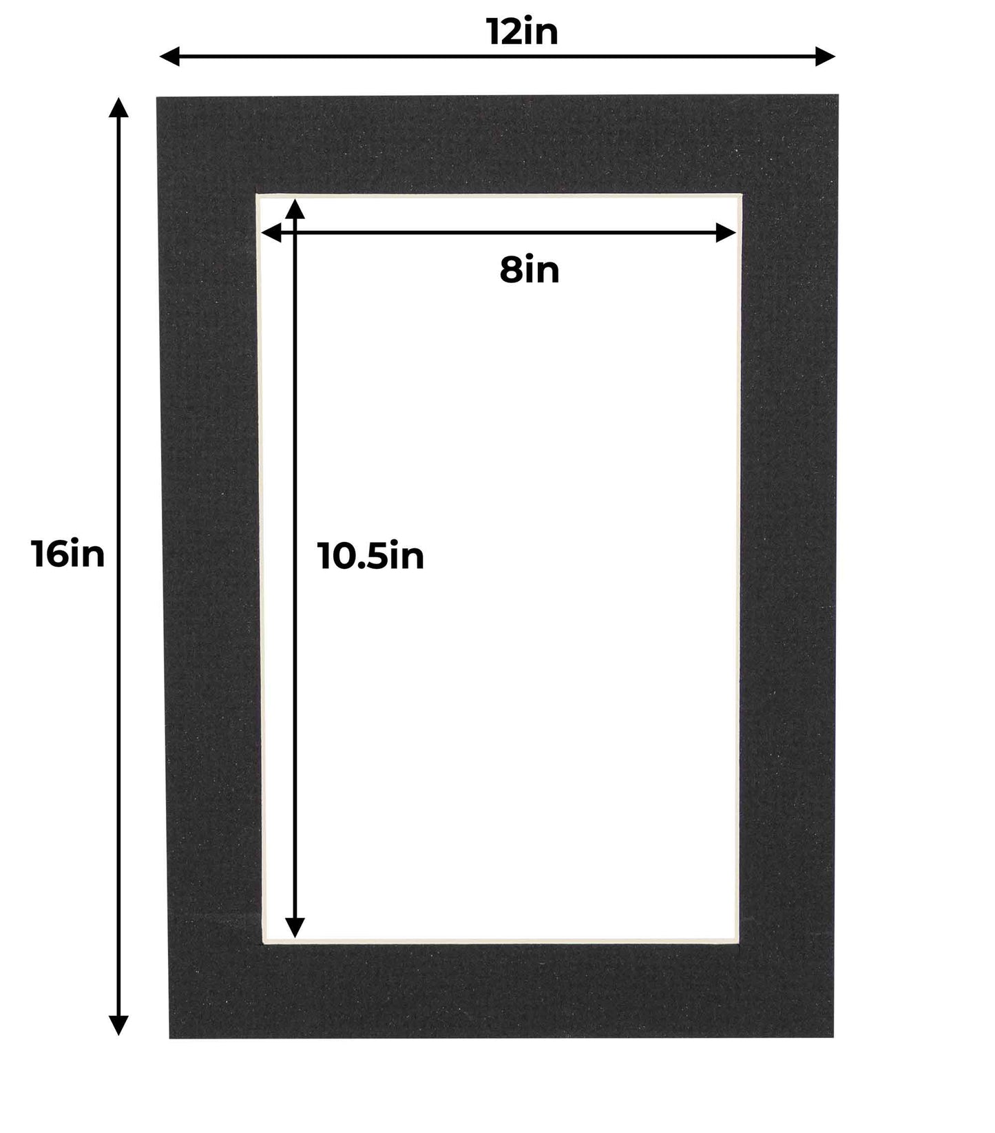Textured Black Precut Acid-Free Matboard Set with Clear Bag & Backing