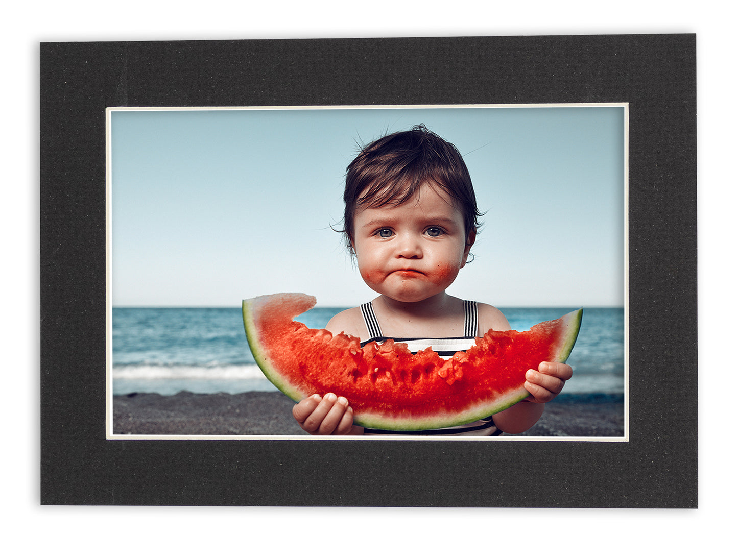 Textured Black Precut Acid-Free Matboard Set with Clear Bag & Backing