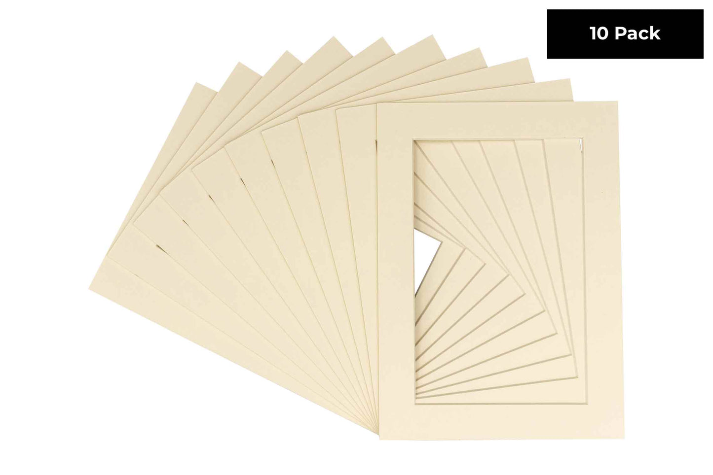 Pack of 10 Textured Cream Precut Acid-Free Matboards