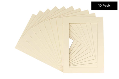 Pack of 10 Textured Cream Precut Acid-Free Matboards